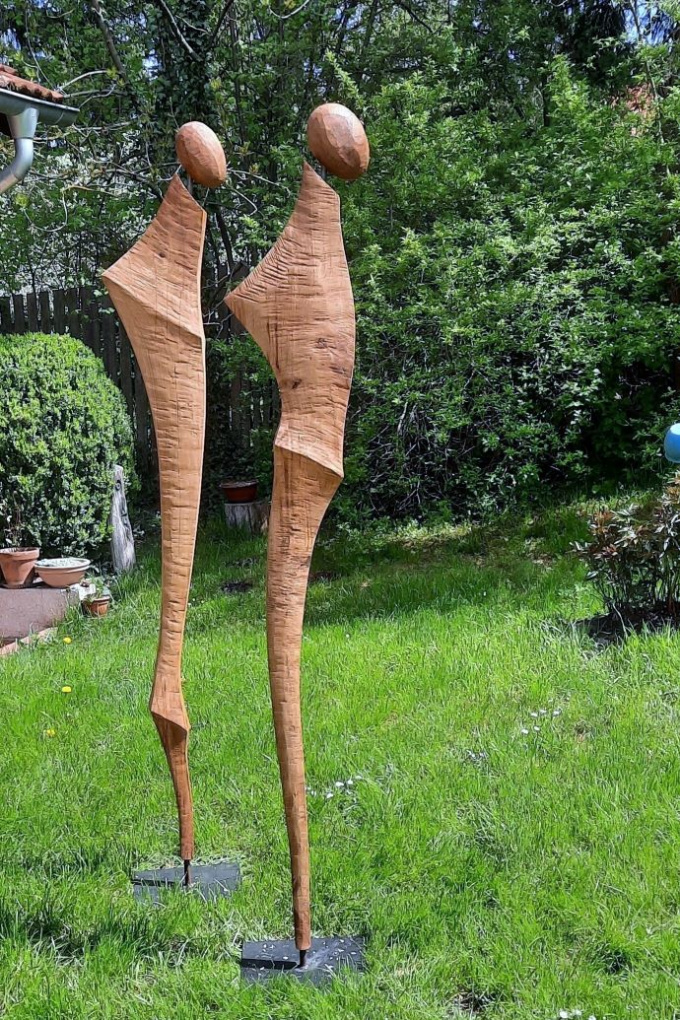 abstraktní socha do zahrady Strážci dub, 210 cm, 28800,-
