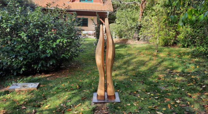 zahradní socha Modlitba dub 190 cm dub, měď, 160 cm, 32000,-