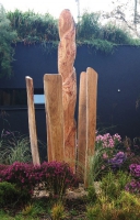 dřevěná socha Květ - kmen, dub 380 cm