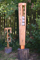 Počítadlo venkovní zahradní plastika - dub, žula 140 cm 